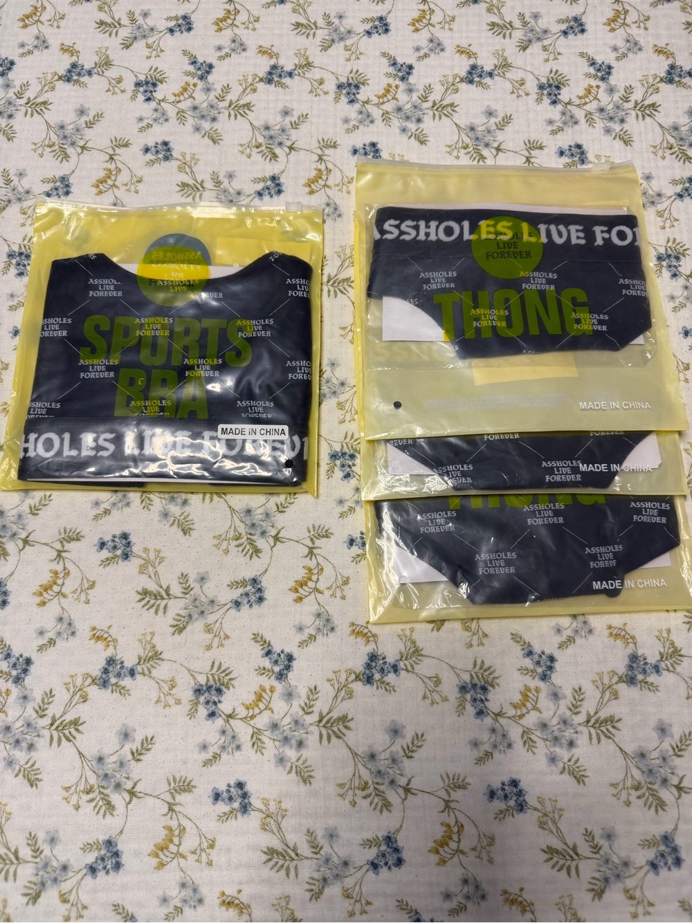 ALF sports bra and thongs matching set